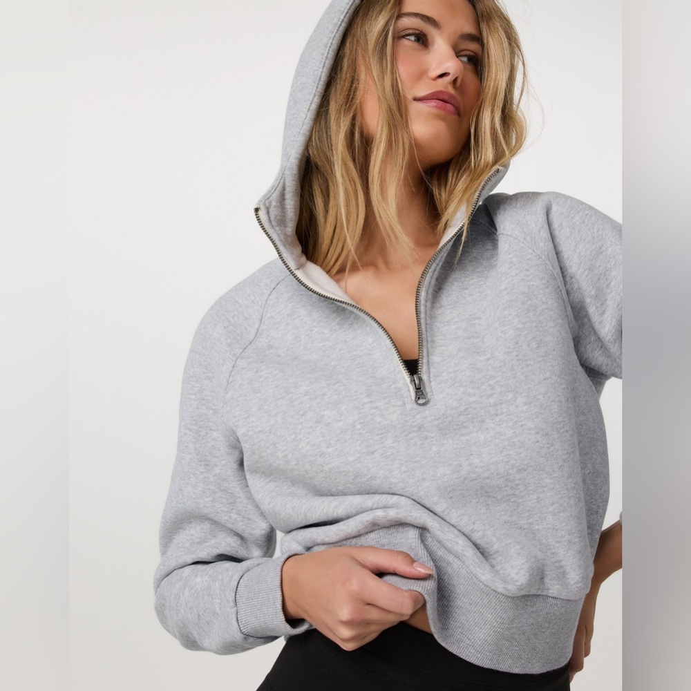 Vuori Restore Half Zip Hoodie Light Heather Grey - Picture 3 of 8